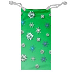 Snowflakes Winter Christmas Overlay Jewelry Bag by Celenk