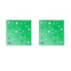 Snowflakes Winter Christmas Overlay Cufflinks (square) by Celenk