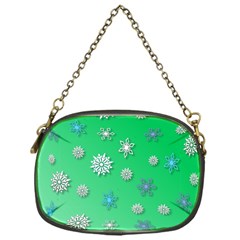 Snowflakes Winter Christmas Overlay Chain Purses (one Side)  by Celenk