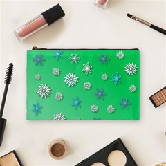 Snowflakes Winter Christmas Overlay Cosmetic Bag (medium)  by Celenk