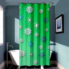 Snowflakes Winter Christmas Overlay Shower Curtain 36  X 72  (stall)  by Celenk