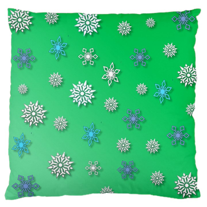 Snowflakes Winter Christmas Overlay Large Cushion Case (Two Sides)