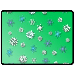 Snowflakes Winter Christmas Overlay Double Sided Fleece Blanket (large)  by Celenk