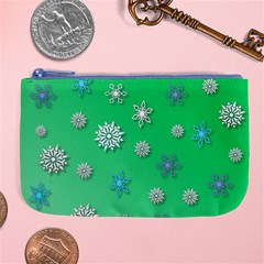 Snowflakes Winter Christmas Overlay Large Coin Purse by Celenk