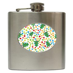 Pattern Circle Multi Color Hip Flask (6 Oz)