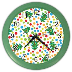 Pattern Circle Multi Color Color Wall Clocks by Celenk