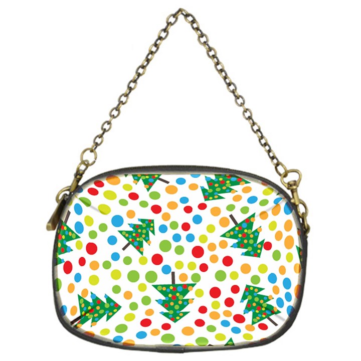 Pattern Circle Multi Color Chain Purses (One Side) 