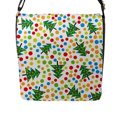 Pattern Circle Multi Color Flap Messenger Bag (l) 