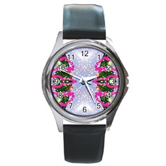 Seamless Tileable Pattern Design Round Metal Watch by Celenk