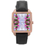 Seamless Tileable Pattern Design Rose Gold Leather Watch  Front