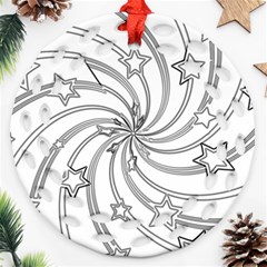 Star Christmas Pattern Texture Ornament (round Filigree) by Celenk