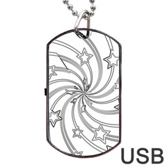 Star Christmas Pattern Texture Dog Tag Usb Flash (two Sides) by Celenk