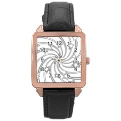 Star Christmas Pattern Texture Rose Gold Leather Watch  by Celenk