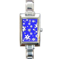 Star Background Pattern Advent Rectangle Italian Charm Watch by Celenk