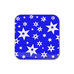 Star Background Pattern Advent Rubber Coaster (square)  by Celenk