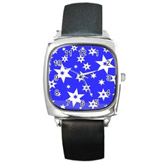 Star Background Pattern Advent Square Metal Watch by Celenk