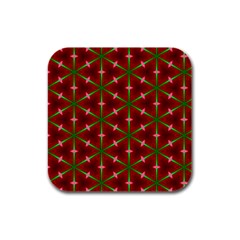 Textured Background Christmas Pattern Rubber Square Coaster (4 Pack)  by Celenk