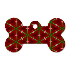 Textured Background Christmas Pattern Dog Tag Bone (two Sides) by Celenk