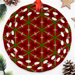 Textured Background Christmas Pattern Ornament (round Filigree) by Celenk