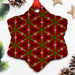 Textured Background Christmas Pattern Snowflake Ornament (two Sides) by Celenk