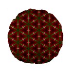 Textured Background Christmas Pattern Standard 15  Premium Flano Round Cushions Front