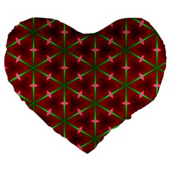 Textured Background Christmas Pattern Large 19  Premium Flano Heart Shape Cushions by Celenk