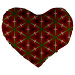 Textured Background Christmas Pattern Large 19  Premium Heart Shape Cushions Front