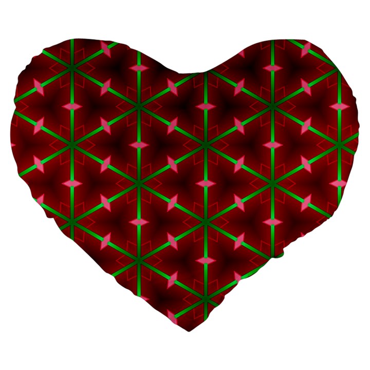 Textured Background Christmas Pattern Large 19  Premium Heart Shape Cushions