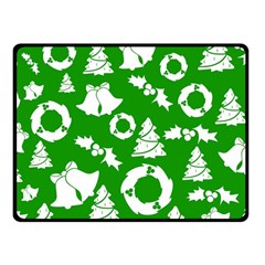 Green White Backdrop Background Card Christmas Fleece Blanket (small) by Celenk