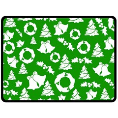 Green White Backdrop Background Card Christmas Double Sided Fleece Blanket (large)  by Celenk