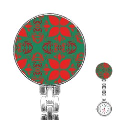 Christmas Background Stainless Steel Nurses Watch by Celenk