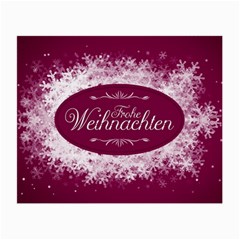 Christmas Card Red Snowflakes Small Glasses Cloth (2-side) by Celenk