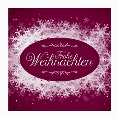 Christmas Card Red Snowflakes Medium Glasses Cloth (2-side) by Celenk