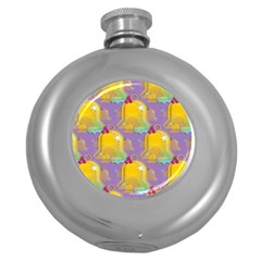 Seamless Repeat Repeating Pattern Round Hip Flask (5 Oz) by Celenk