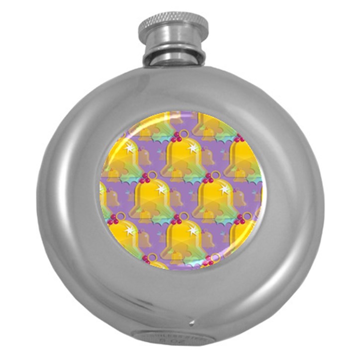 Seamless Repeat Repeating Pattern Round Hip Flask (5 oz)