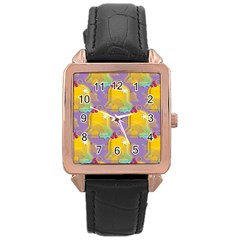 Seamless Repeat Repeating Pattern Rose Gold Leather Watch  by Celenk