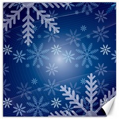 Snowflakes Background Blue Snowy Canvas 16  X 16   by Celenk