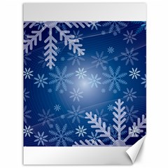 Snowflakes Background Blue Snowy Canvas 36  X 48   by Celenk