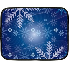 Snowflakes Background Blue Snowy Fleece Blanket (mini) by Celenk