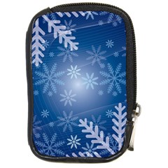 Snowflakes Background Blue Snowy Compact Camera Cases by Celenk