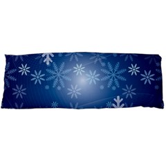 Snowflakes Background Blue Snowy Body Pillow Case Dakimakura (two Sides) by Celenk