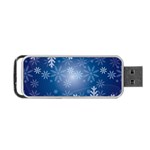 Snowflakes Background Blue Snowy Portable USB Flash (Two Sides) Front