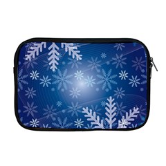 Snowflakes Background Blue Snowy Apple Macbook Pro 17  Zipper Case by Celenk