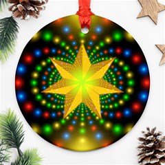 Christmas Star Fractal Symmetry Ornament (round) by Celenk