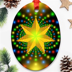 Christmas Star Fractal Symmetry Ornament (oval) by Celenk