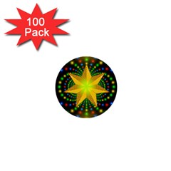 Christmas Star Fractal Symmetry 1  Mini Buttons (100 Pack)  by Celenk