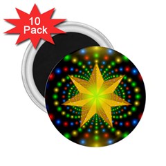 Christmas Star Fractal Symmetry 2 25  Magnets (10 Pack)  by Celenk