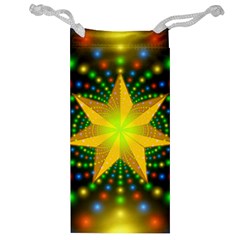 Christmas Star Fractal Symmetry Jewelry Bag by Celenk