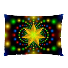 Christmas Star Fractal Symmetry Pillow Case by Celenk