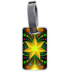 Christmas Star Fractal Symmetry Luggage Tags (one Side)  by Celenk